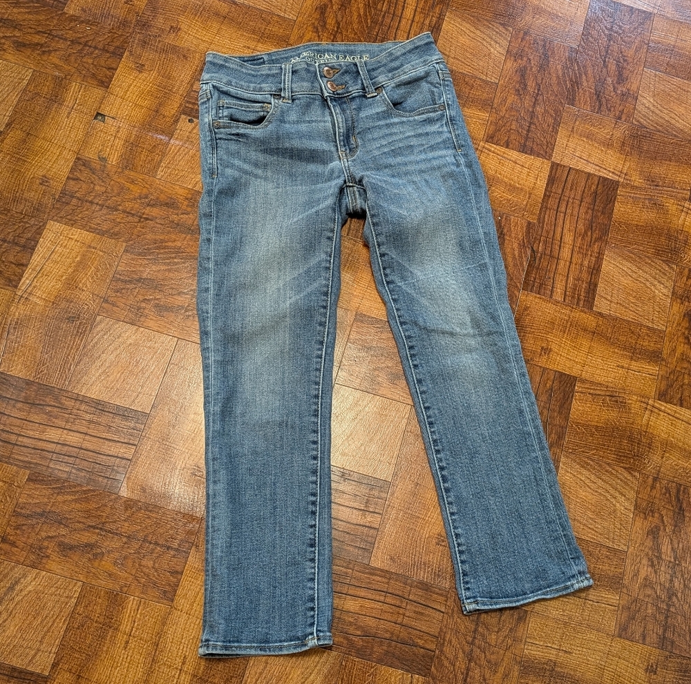 2017 American Eagle Outfitters Super Stretch Artist Crop Blue Jeans Women's 4R